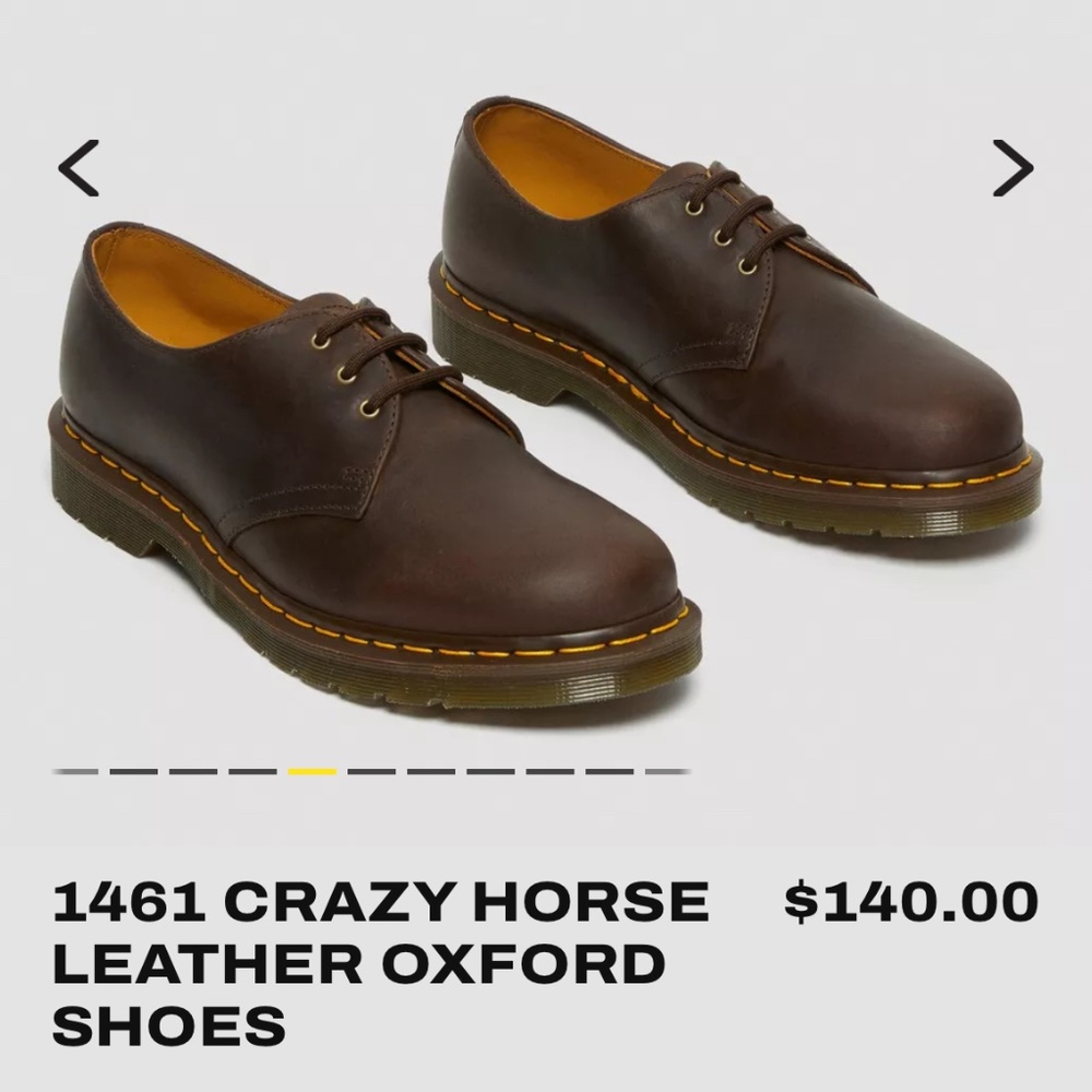 1461 Crazy Horse Leather Oxford Shoes in Dark Brown